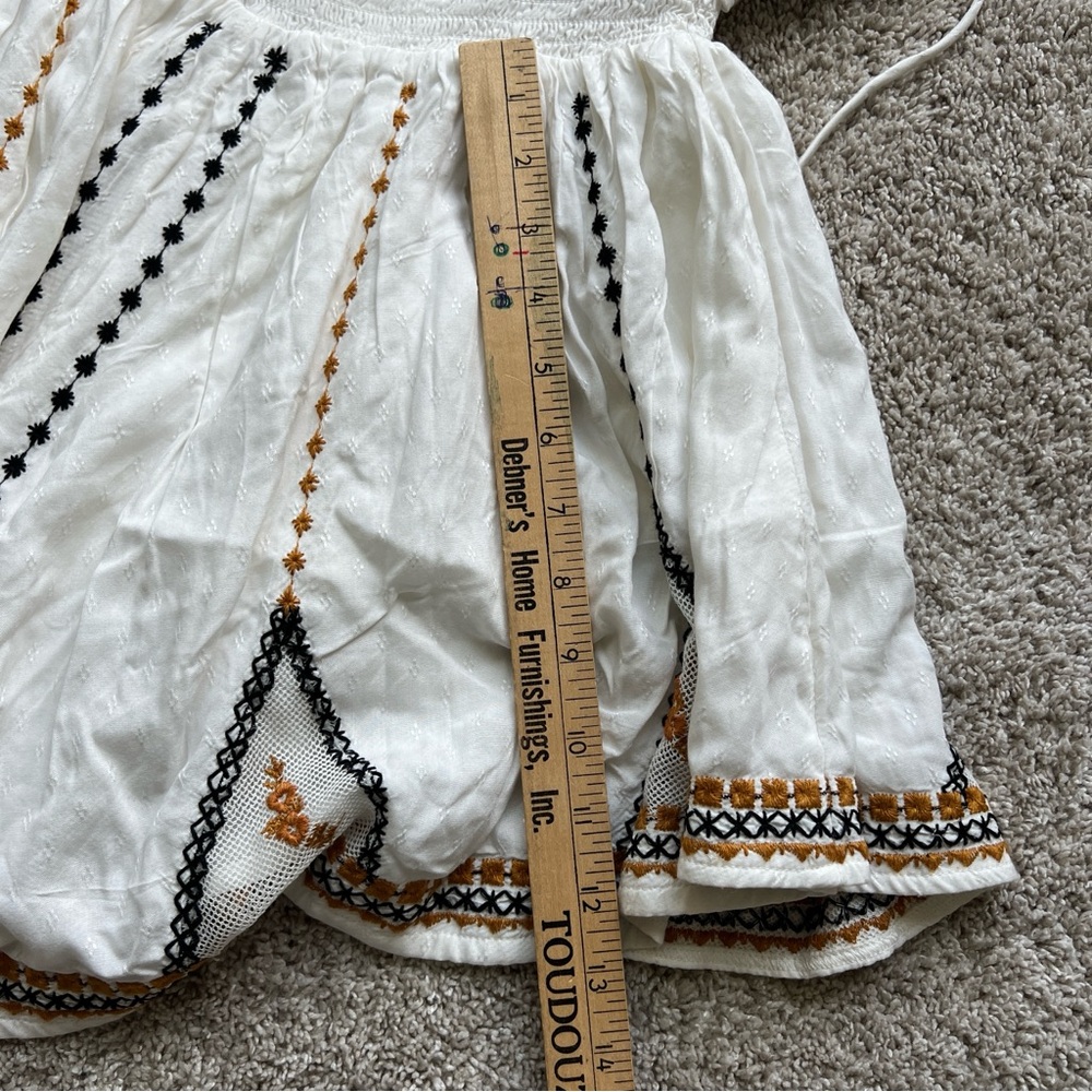 Free People White Embroidered Floral Romper - Picture 9 of 10